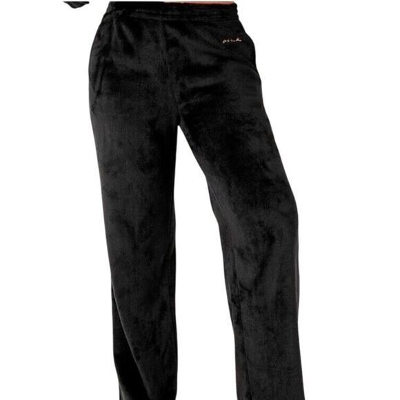 Victoria secret PINK Teddy Wide Leg Pajama Pants sz XL Black - Picture 3 of 11